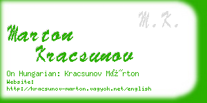 marton kracsunov business card